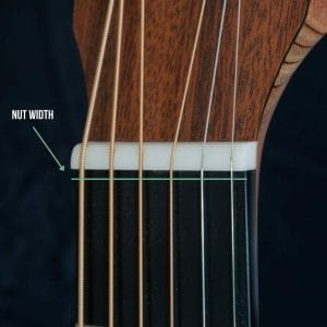 the nut-width of a guitar